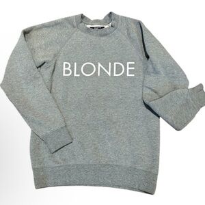 Brunette the Label BLONDE Sweatshirt Gray Crewneck Pullover Women’s